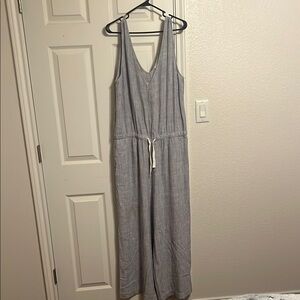 Splendid light blue V-Neck Jumpsuit with Drawstring Waist